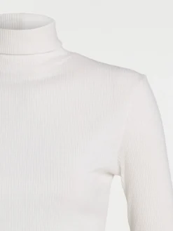 T-shirt col roulé écru femme