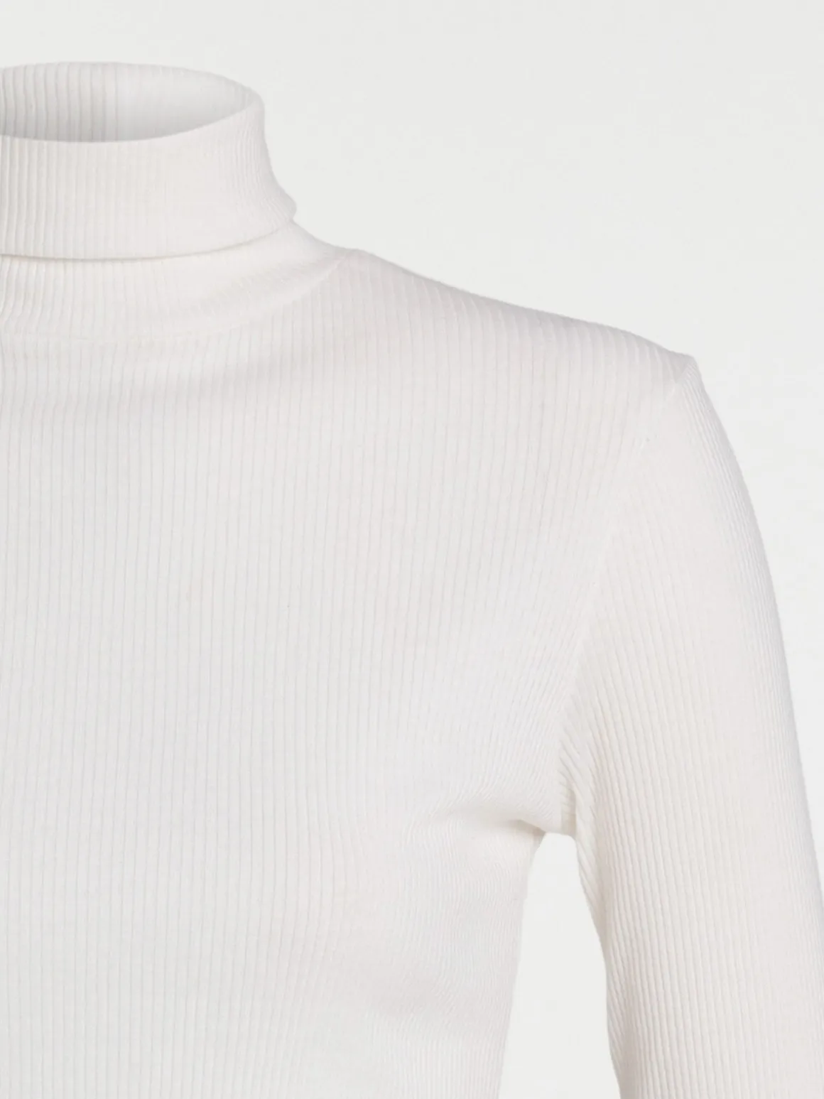 T-shirt col roulé écru femme