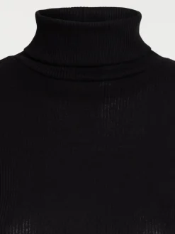 T-shirt col roulé noir femme