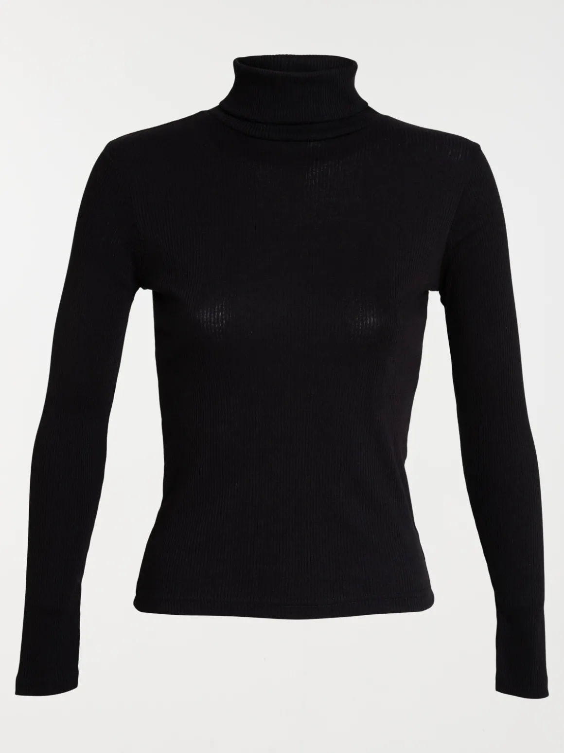 T-shirt col roulé noir femme