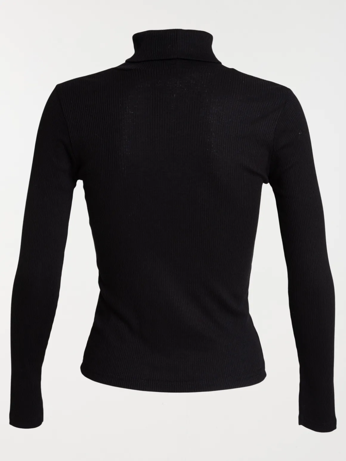 T-shirt col roulé noir femme