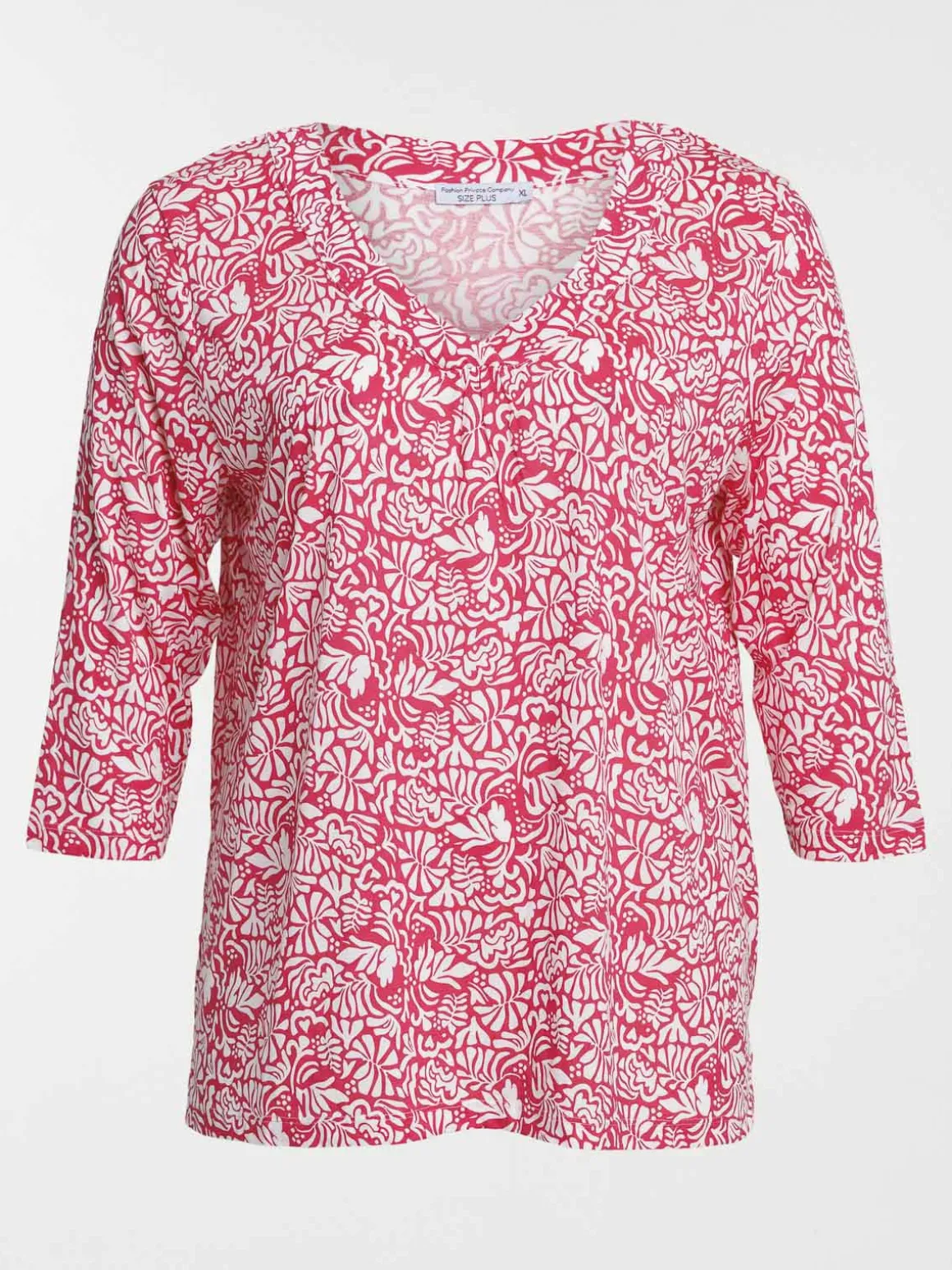 T-shirt col V grande taille femme