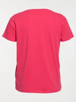 T-shirt col V grande taille femme