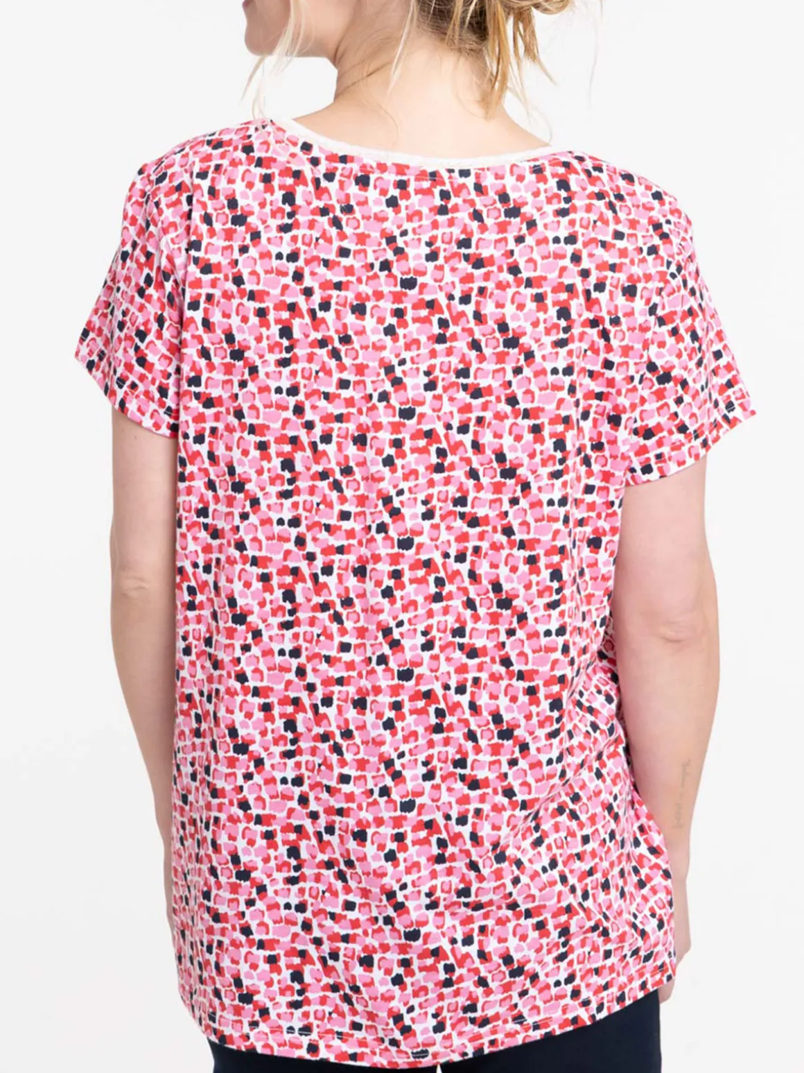 T-shirt col V imprimé femme