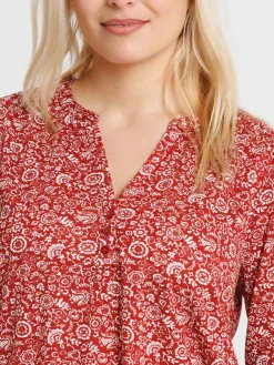 T-shirt col V imprimé femme