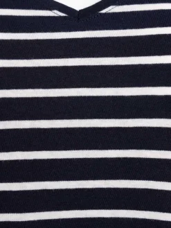T-shirt col V rayé grande taille femme