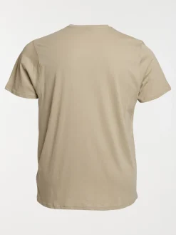 T-shirt col V taupe grande taille homme