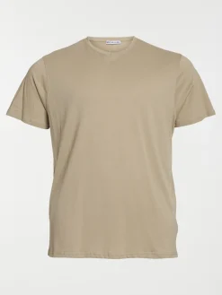 T-shirt col V taupe grande taille homme