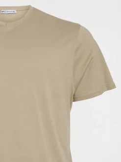 T-shirt col V taupe grande taille homme
