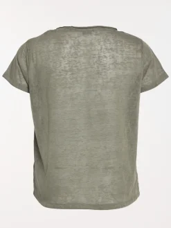 T-shirt col V vert grande taille femme