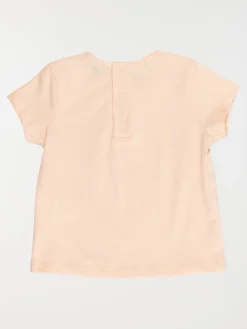 T-shirt corail imprimé fille (3-36M)