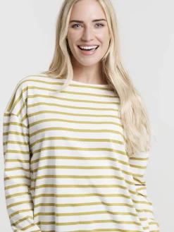 T-shirt écru rayé olivette femme