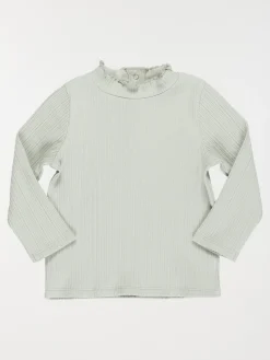 T-shirt côtelé col montant fille (3-36M)