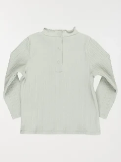 T-shirt côtelé col montant fille (3-36M)