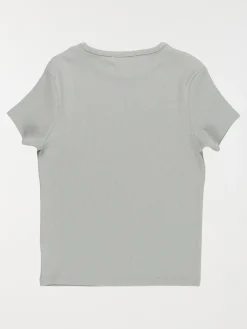 T-shirt côtelé col rond fille (XXS-M)