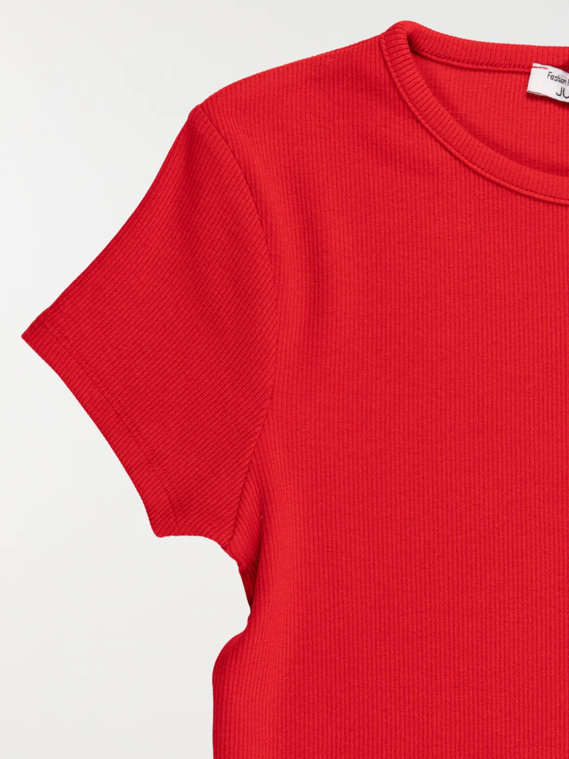 T-shirt côtelé fille rouge peps (XXS-M)