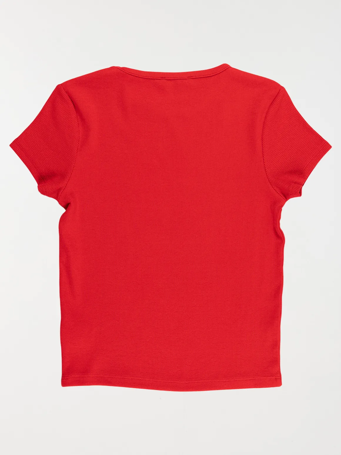 T-shirt côtelé fille rouge peps (XXS-M)