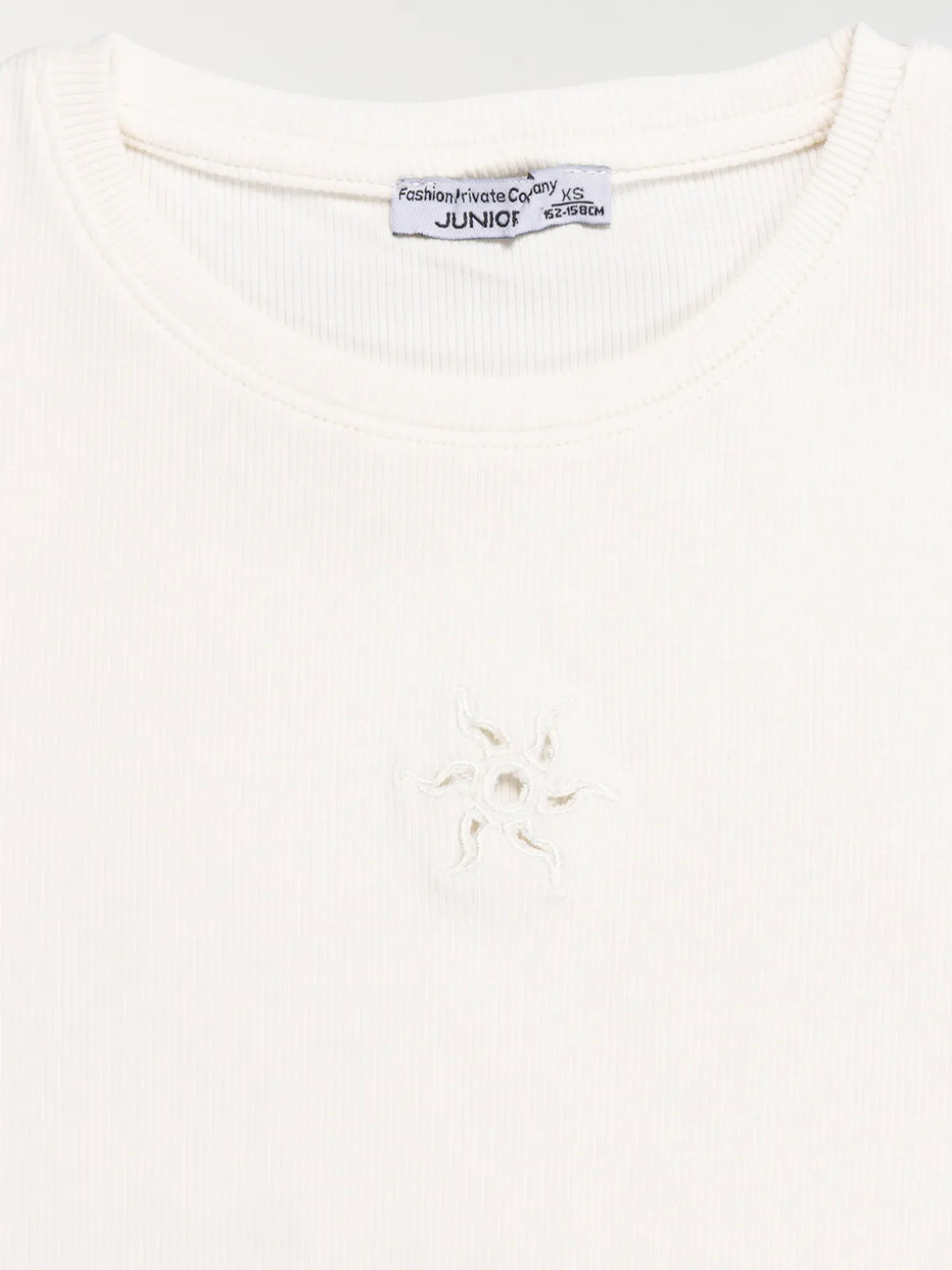 T-shirt côtelé soleil fille (XXS-M)