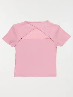 T-shirt découpe dos mauve fille (10-16A)