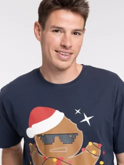 T-shirt de Noël marine homme