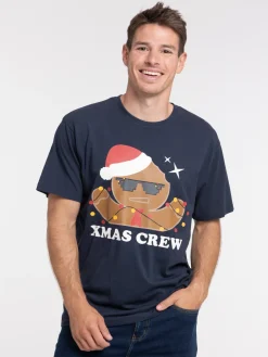 T-shirt de Noël marine homme