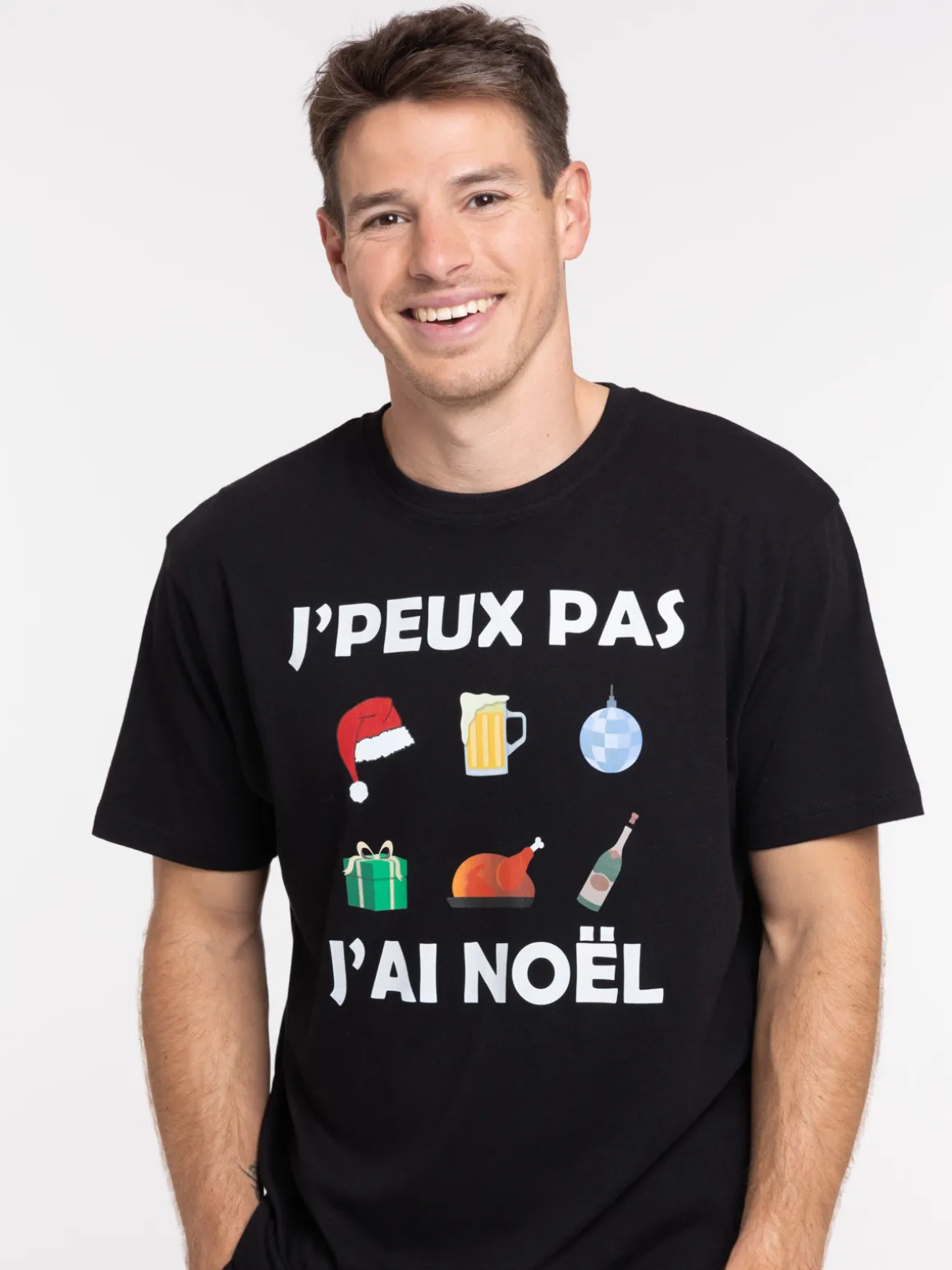 T-shirt de Noël noir homme