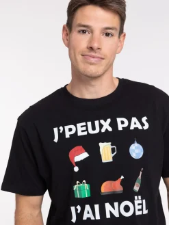 T-shirt de Noël noir homme