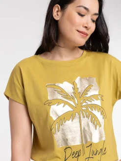 T-shirt deep jungle palmier femme
