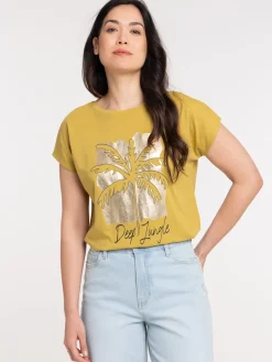 T-shirt deep jungle palmier femme