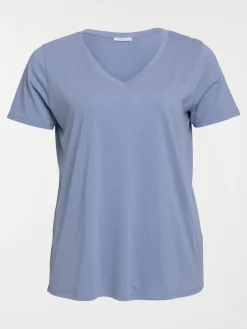 T-shirt denim blue grande taille femme