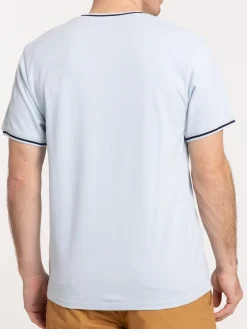 T-shirt denim col rond homme