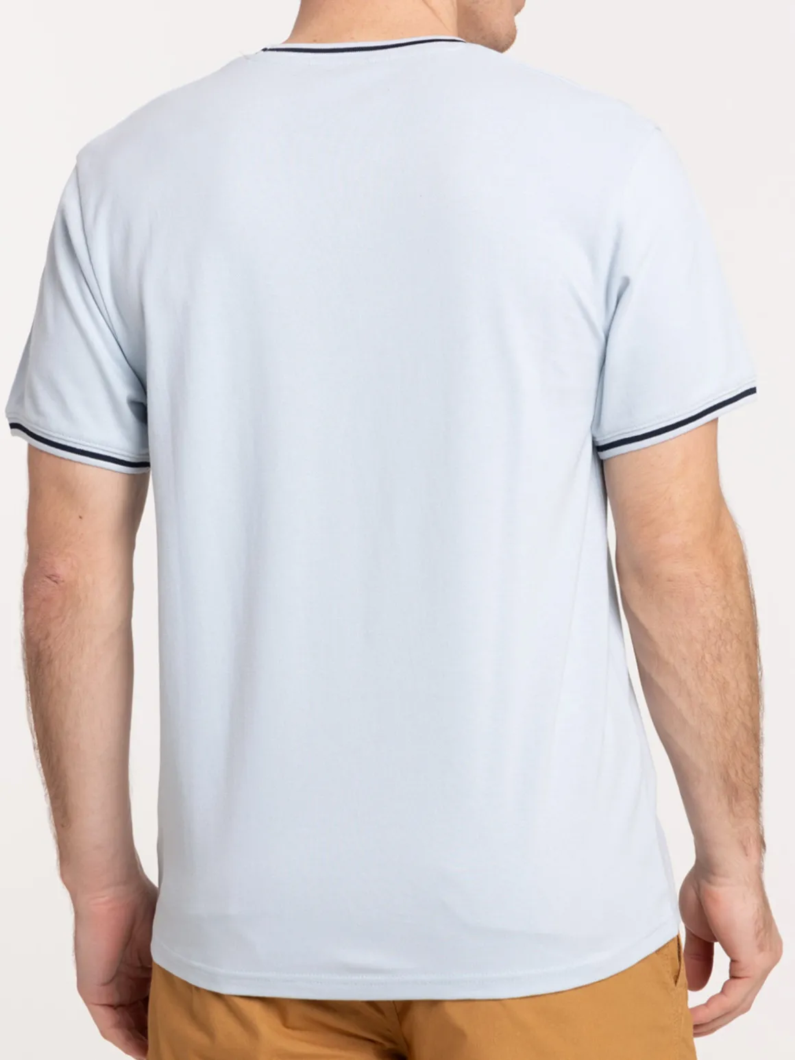 T-shirt denim col rond homme
