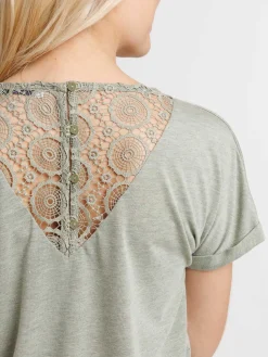 T-shirt femme dentelle macramé dos