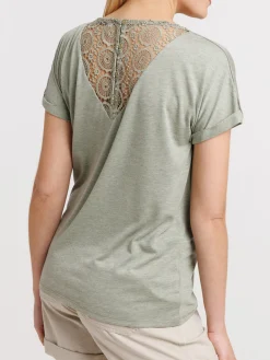 T-shirt femme dentelle macramé dos
