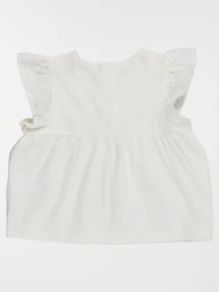 T-shirt fille broderie anglaise (3-36M)