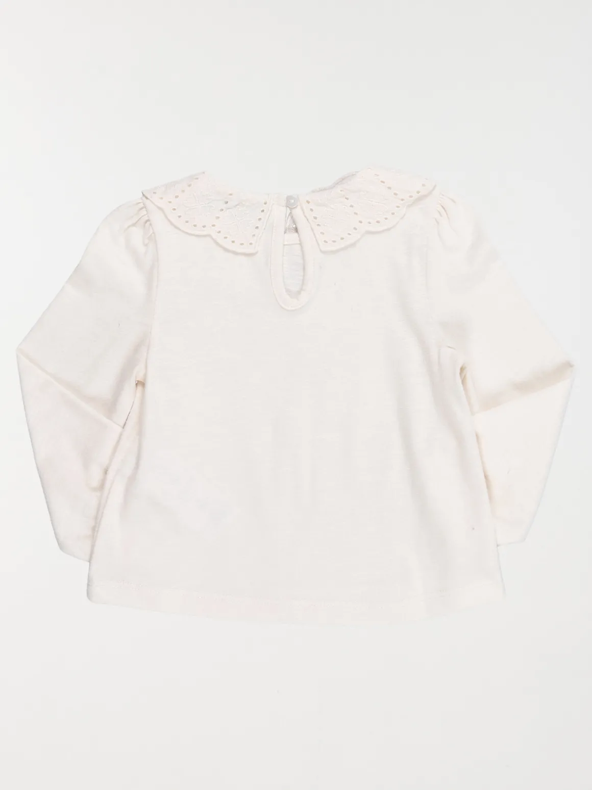 T-shirt fille col claudine (3-36M)