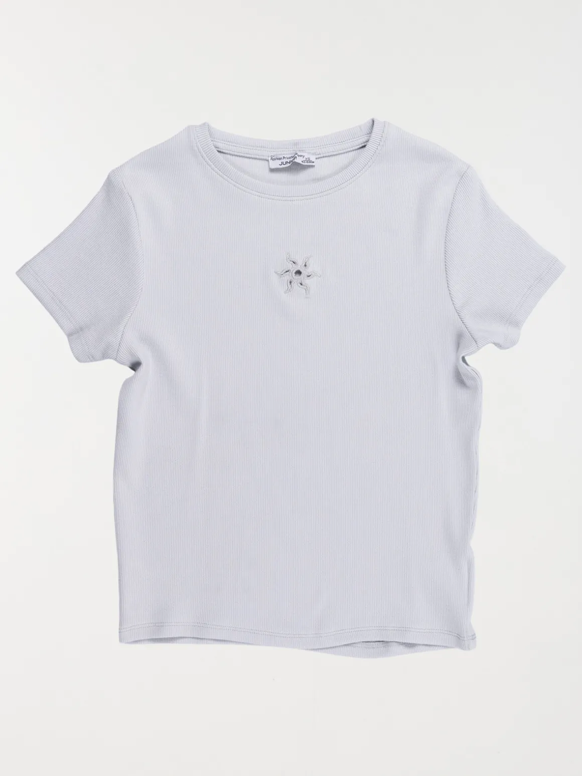 T-shirt fille côtelé soleil (XXS-M)