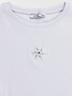 T-shirt fille côtelé soleil (XXS-M)