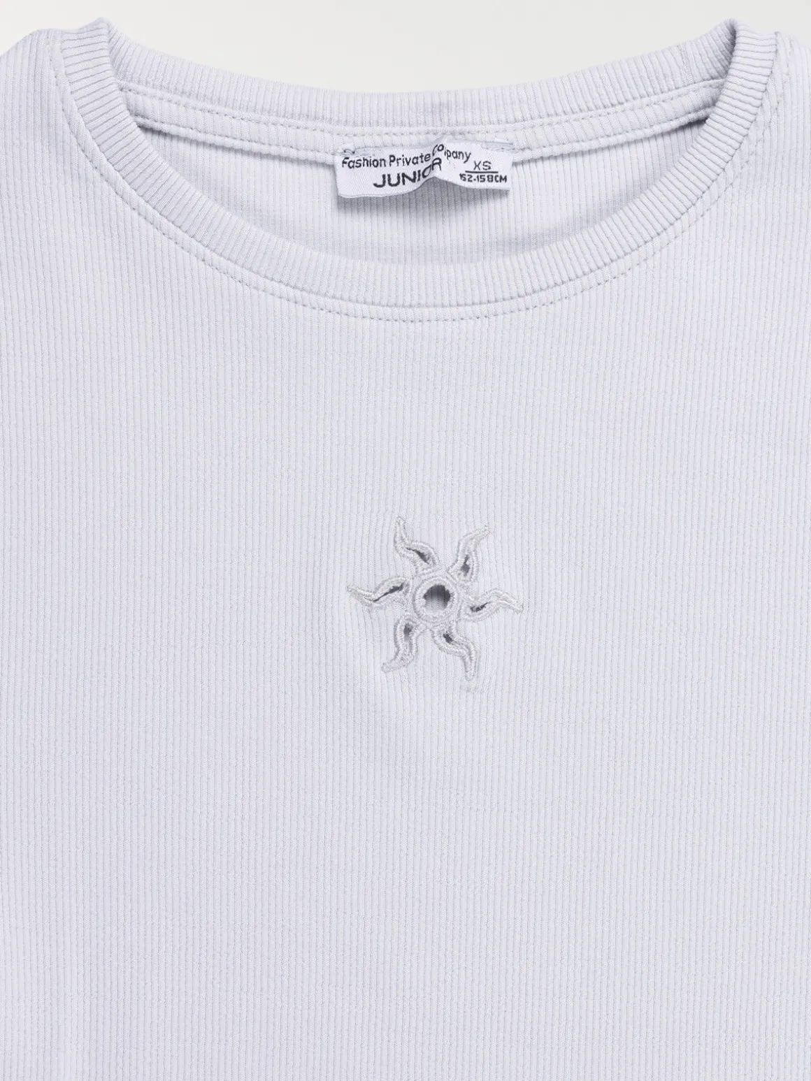 T-shirt fille côtelé soleil (XXS-M)