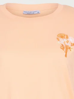 T-shirt fleur brodée femme grande taille