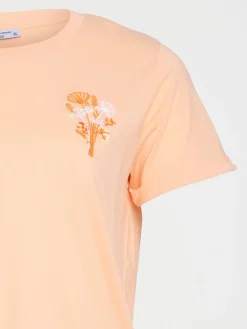 T-shirt fleur brodée femme grande taille