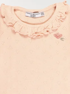 T-shirt fleur brodée fille (3-36M)