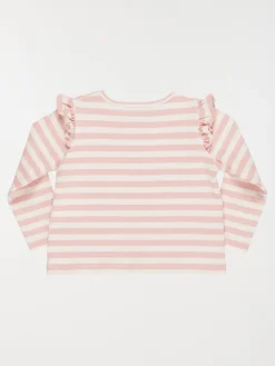 T-shirt fleur forme coeur fille (3-36M)