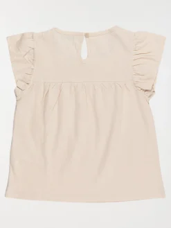 T-shirt fleurs en relief fille (3-12A)