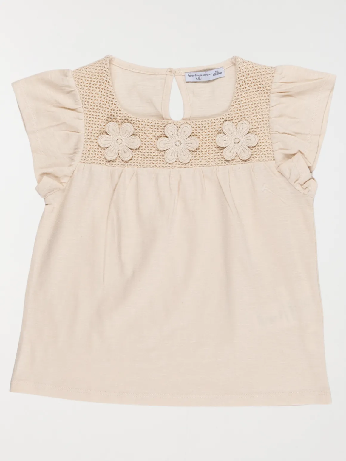 T-shirt fleurs en relief fille (3-12A)