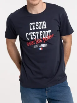 T-shirt football homme marine navy