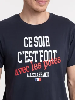 T-shirt football homme marine navy
