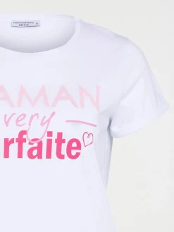 T-shirt fête des mères blanc femme