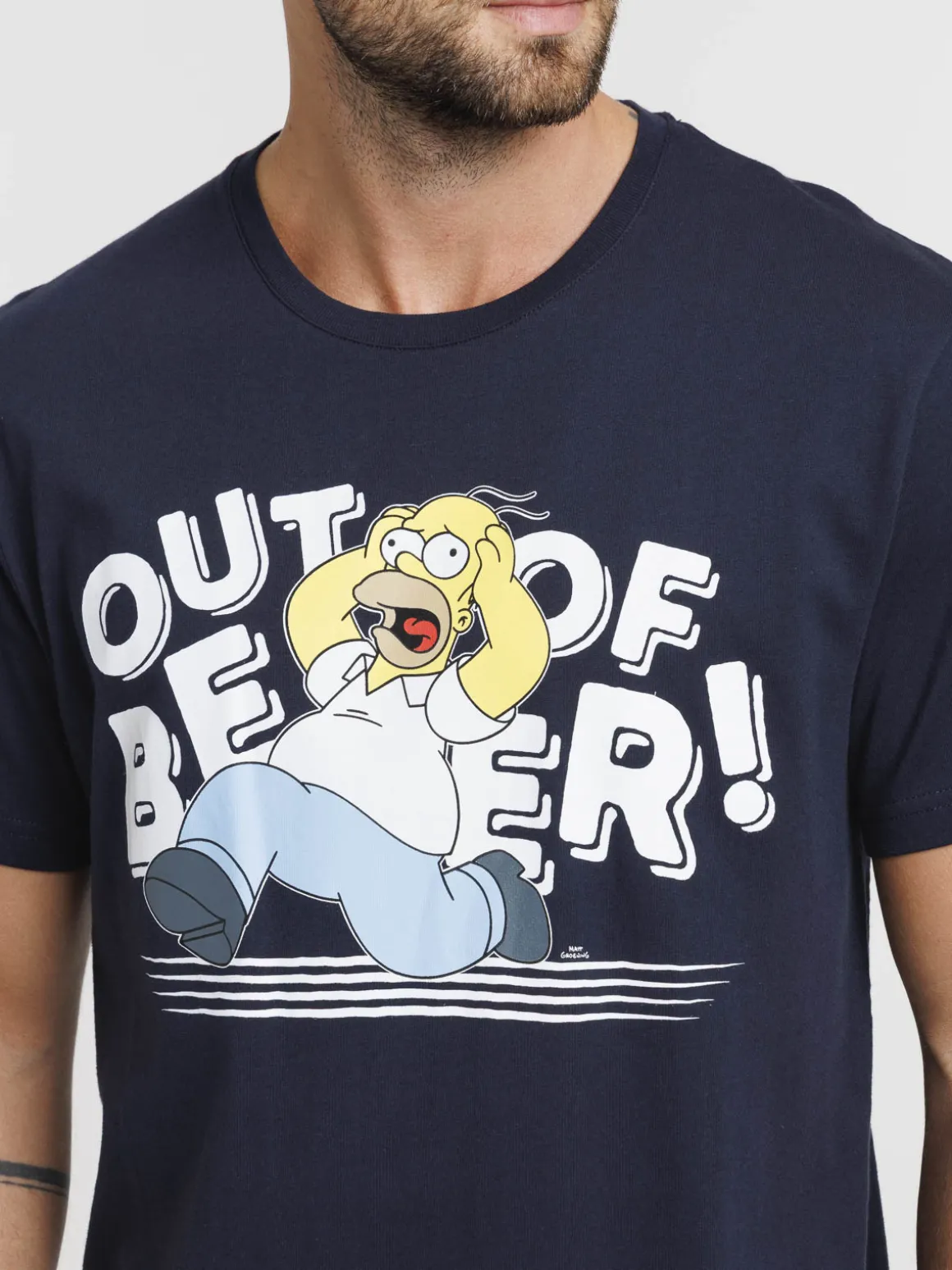 T-shirt Homer Simpson marine navy homme