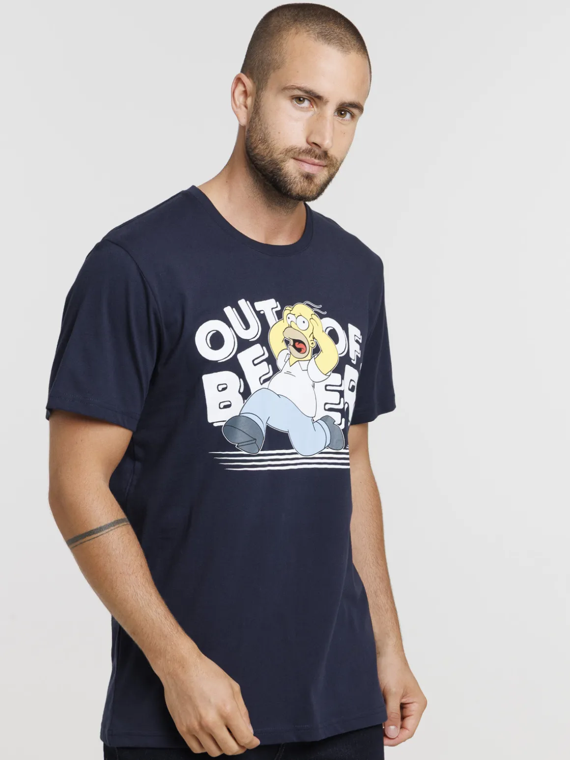 T-shirt Homer Simpson marine navy homme
